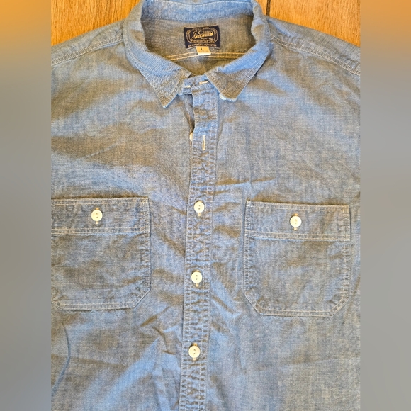 Men's JCrew Chambray Shirt Large Slim - Picture 1 of 6